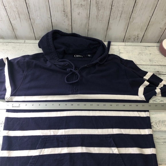 Chaps Pullover 1/4 Zip Strip Hoodie Mens Medium - Picture 7 of 8